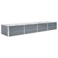 vidaXL Ζαρντινιέρα Υπερυψωμένη Γκρι 320x80x45 εκ. Γαλβανισμ. Χάλυβας