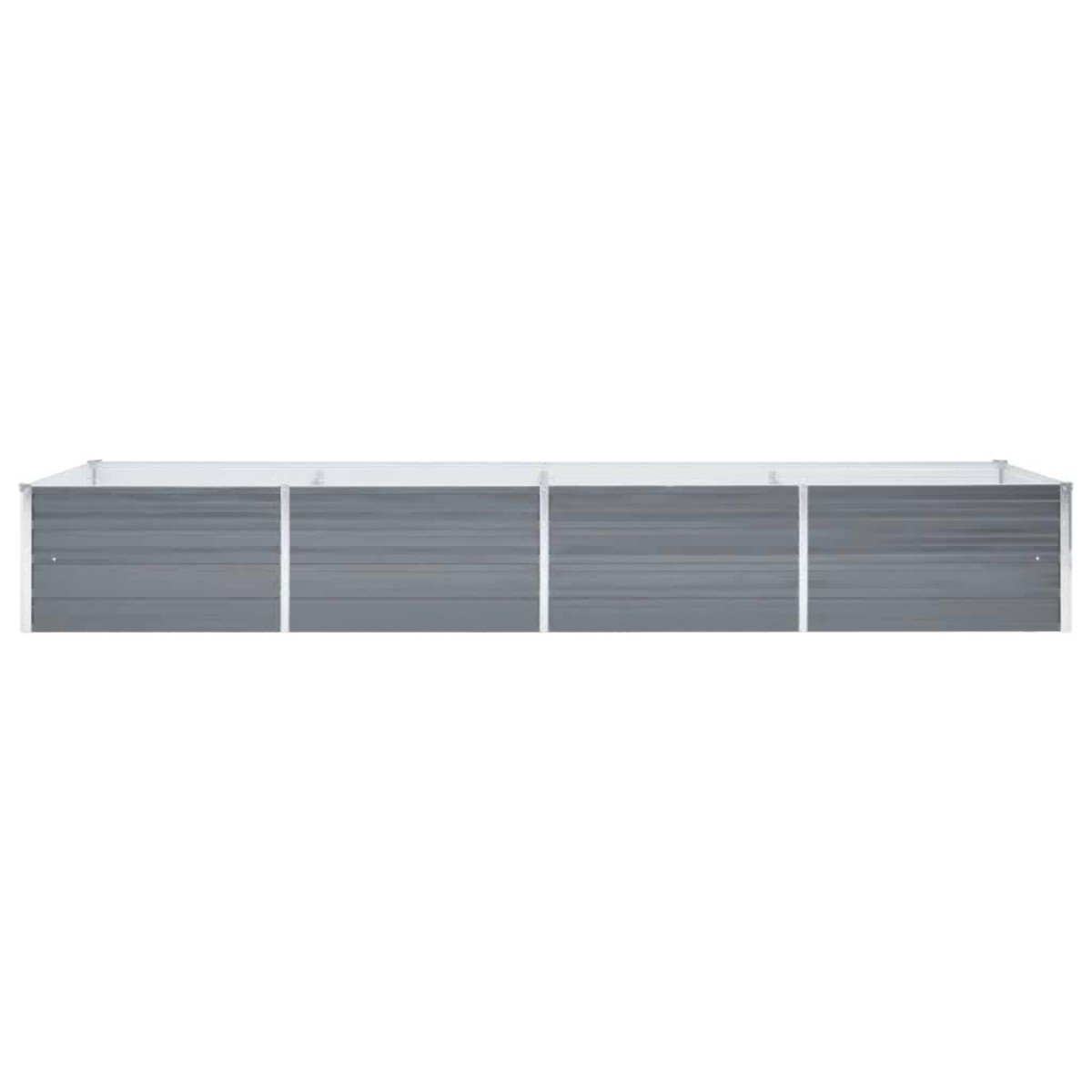 vidaXL Ζαρντινιέρα Υπερυψωμένη Γκρι 320x80x45 εκ. Γαλβανισμ. Χάλυβας