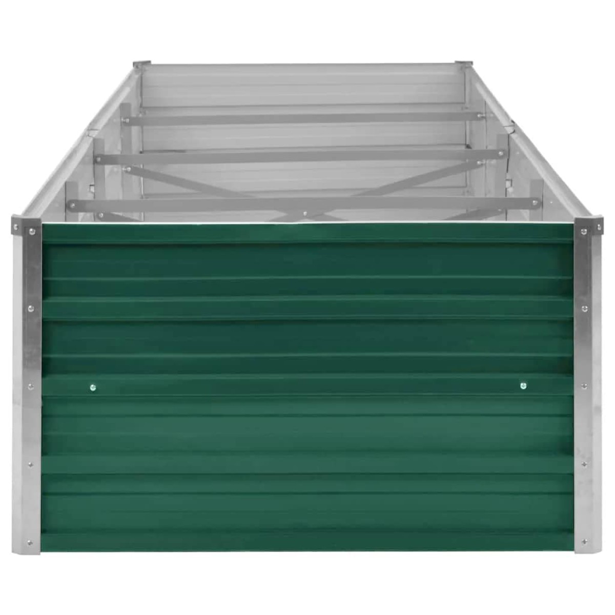 vidaXL Ζαρντινιέρα Υπερυψωμένη Πράσινη 320x80x45 εκ. Γαλβαν. Χάλυβας