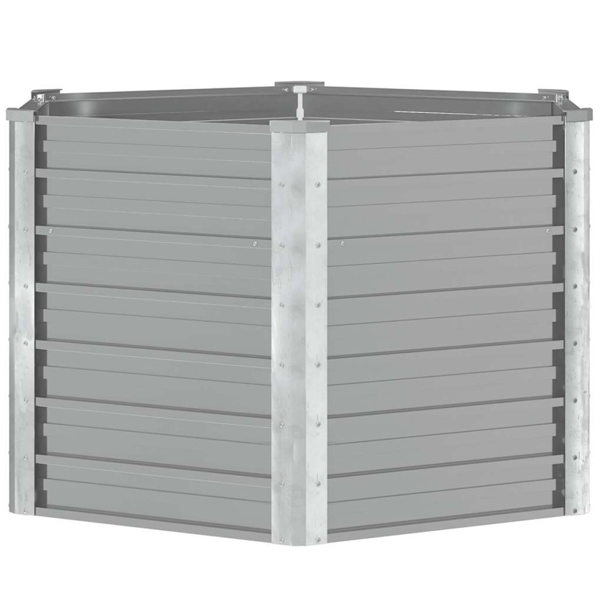 vidaXL Ζαρντινιέρα Υπερυψωμένη Γκρι 129x129x77 εκ. Γαλβανισμ. Χάλυβας