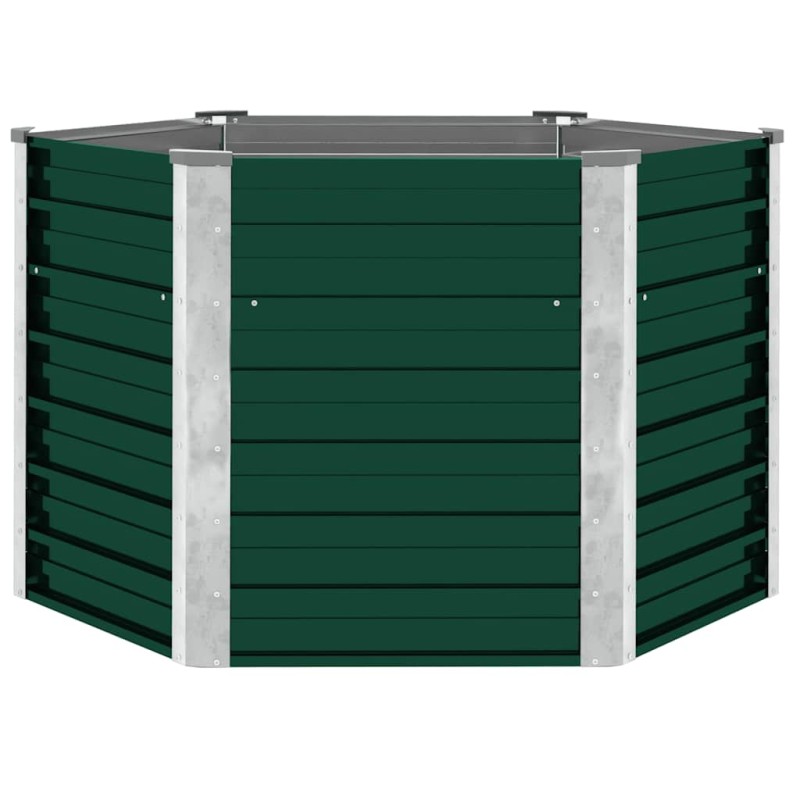 vidaXL Ζαρντινιέρα Υπερυψωμένη Πράσινη 129x129x77 εκ. Γαλβαν. Χάλυβας