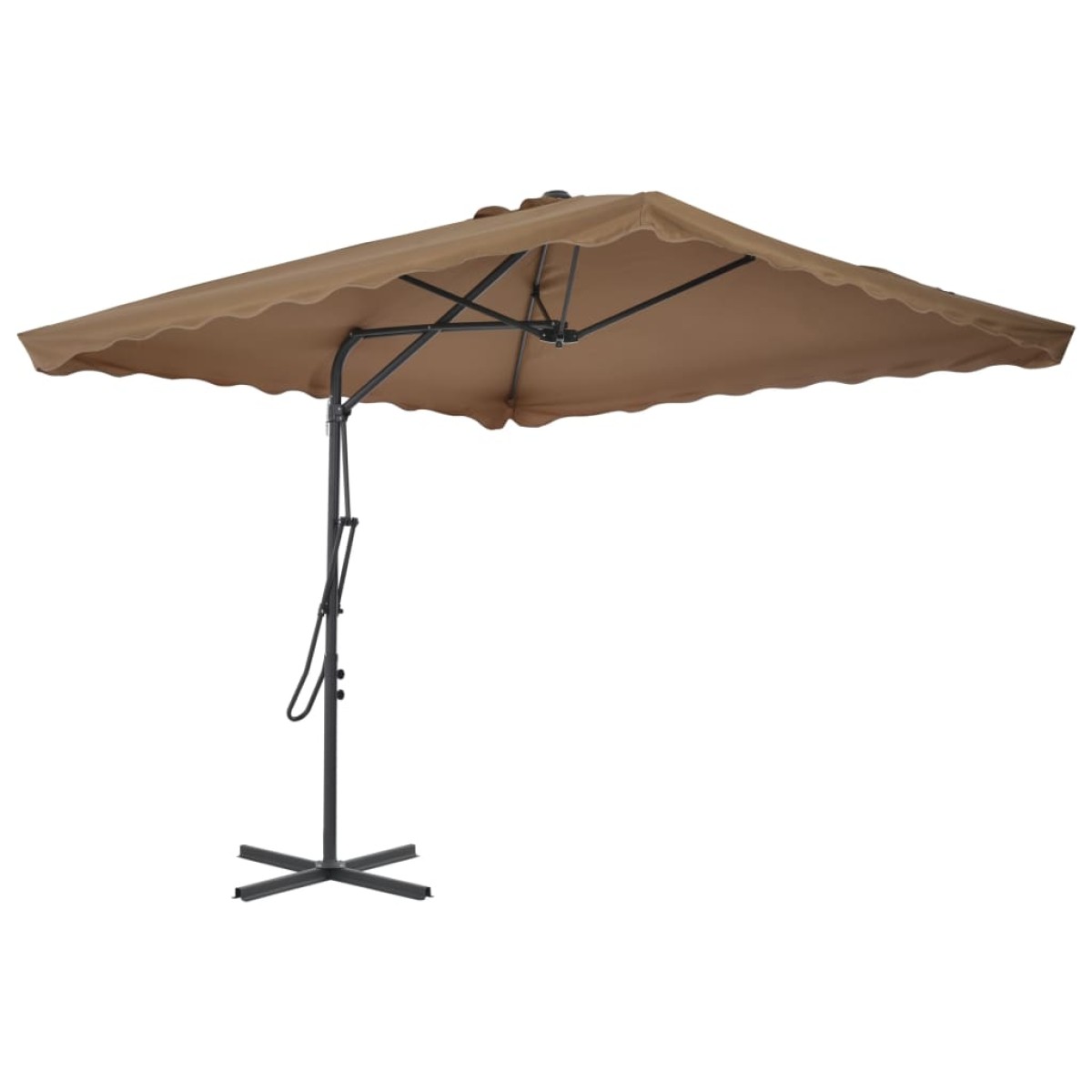 vidaXL Ομπρέλα Κήπου Χρώμα Taupe 250 x 250 εκ. με Ατσάλινο Ιστό