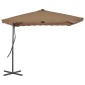 vidaXL Ομπρέλα Κήπου Χρώμα Taupe 250 x 250 εκ. με Ατσάλινο Ιστό