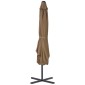 vidaXL Ομπρέλα Κήπου Χρώμα Taupe 250 x 250 εκ. με Ατσάλινο Ιστό
