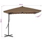 vidaXL Ομπρέλα Κήπου Χρώμα Taupe 250 x 250 εκ. με Ατσάλινο Ιστό