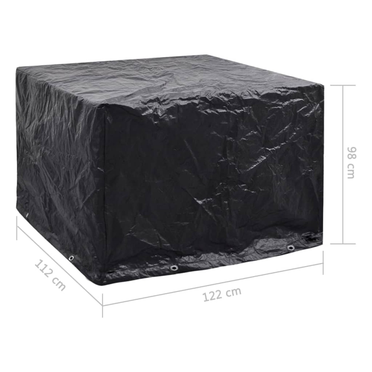 vidaXL Κάλυμμα Επίπλων Κήπου με 8 Κρίκους 122 x 112 x 98 εκ.