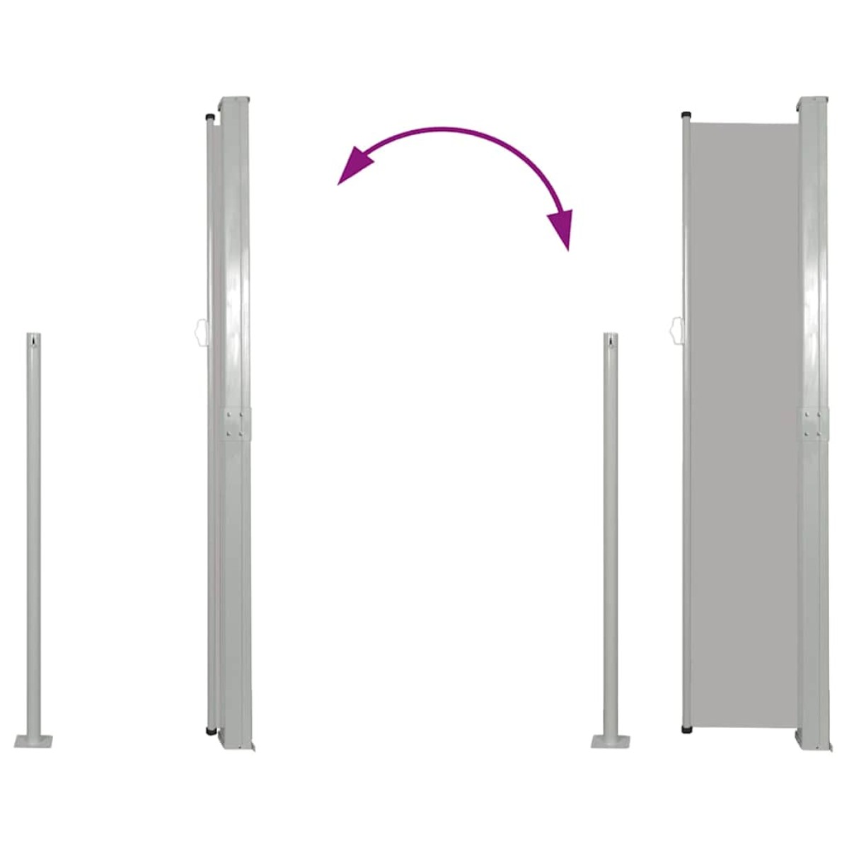 vidaXL Σκίαστρο Πλαϊνό Συρόμενο Γκρι 140 x 300 εκ.