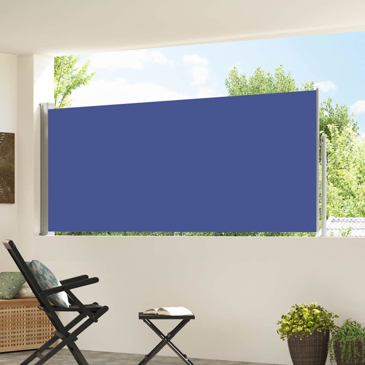 vidaXL Σκίαστρο Πλαϊνό Συρόμενο Μπλε 120 x 300 εκ.