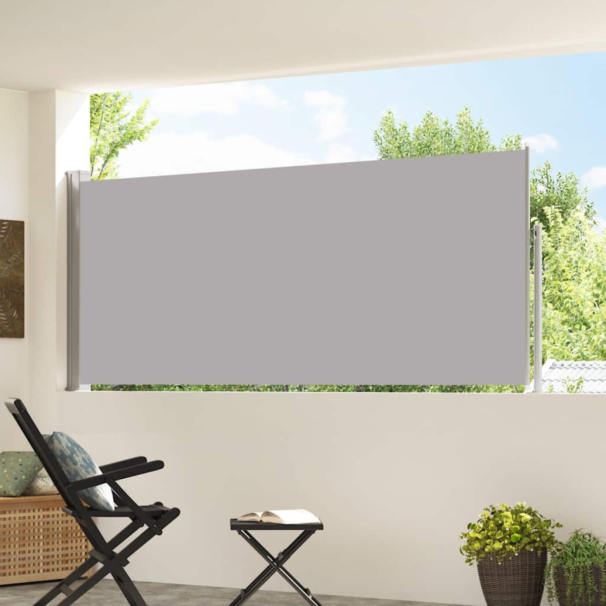vidaXL Σκίαστρο Πλαϊνό Συρόμενο Γκρι 120 x 300 εκ.