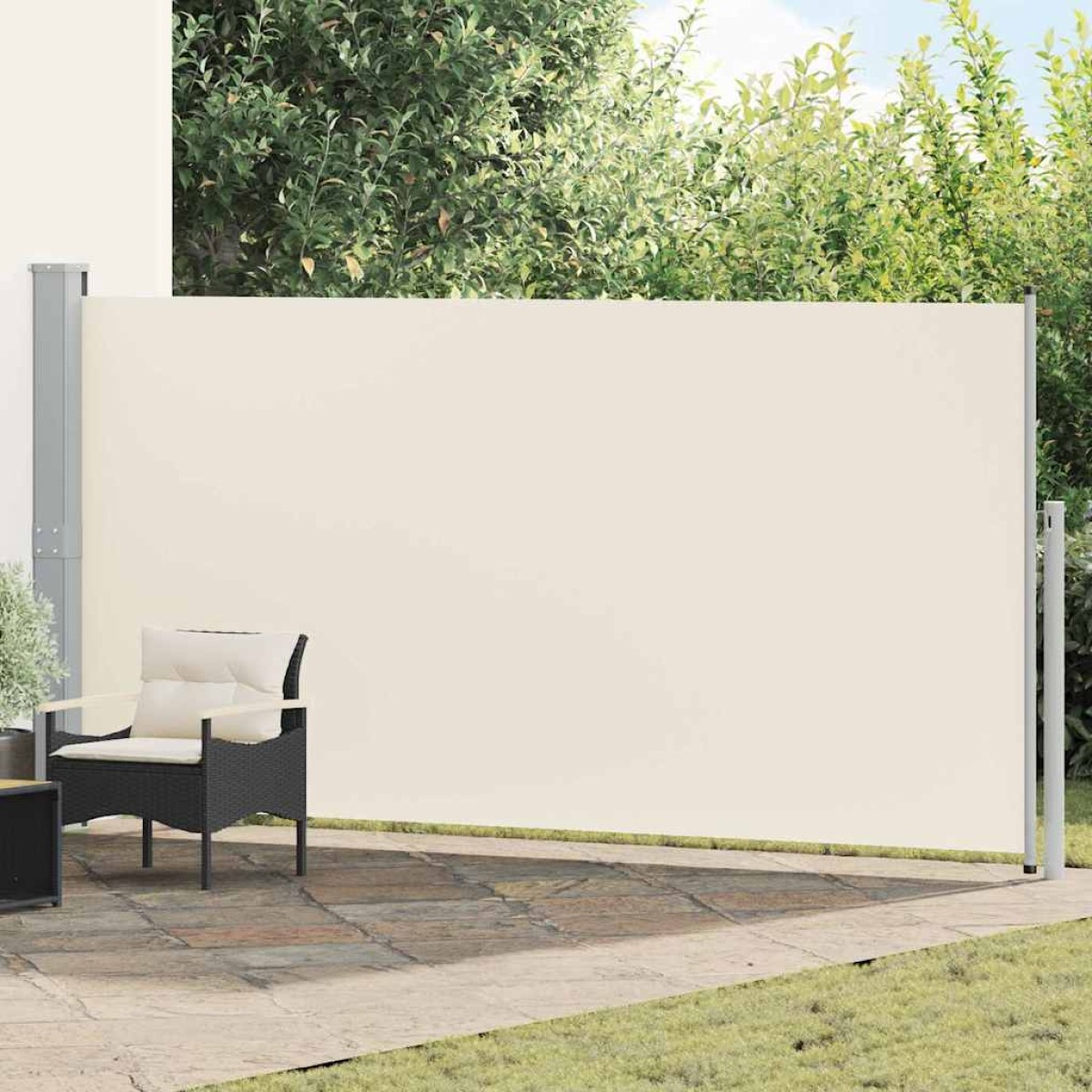 vidaXL Σκίαστρο Πλαϊνό Συρόμενο Κρεμ 160 x 500 εκ.