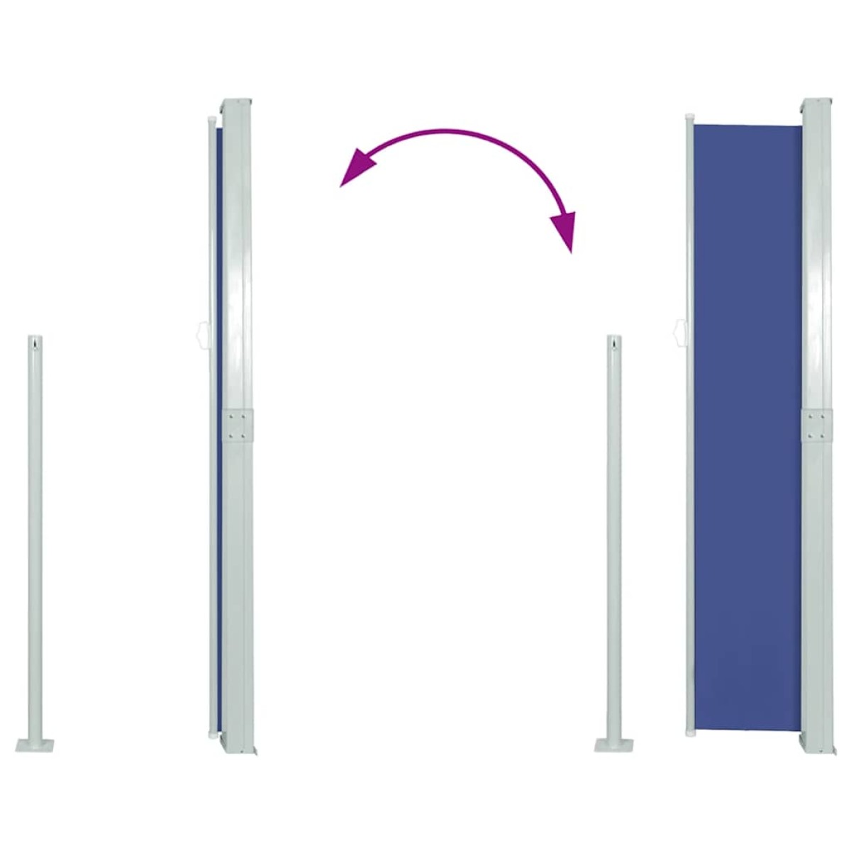 vidaXL Σκίαστρο Πλαϊνό Συρόμενο Μπλε 160 x 500 εκ.