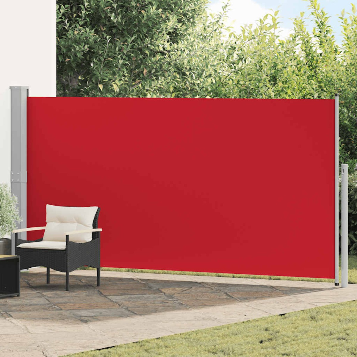 vidaXL Σκίαστρο Πλαϊνό Συρόμενο Κόκκινο 160 x 500 εκ.