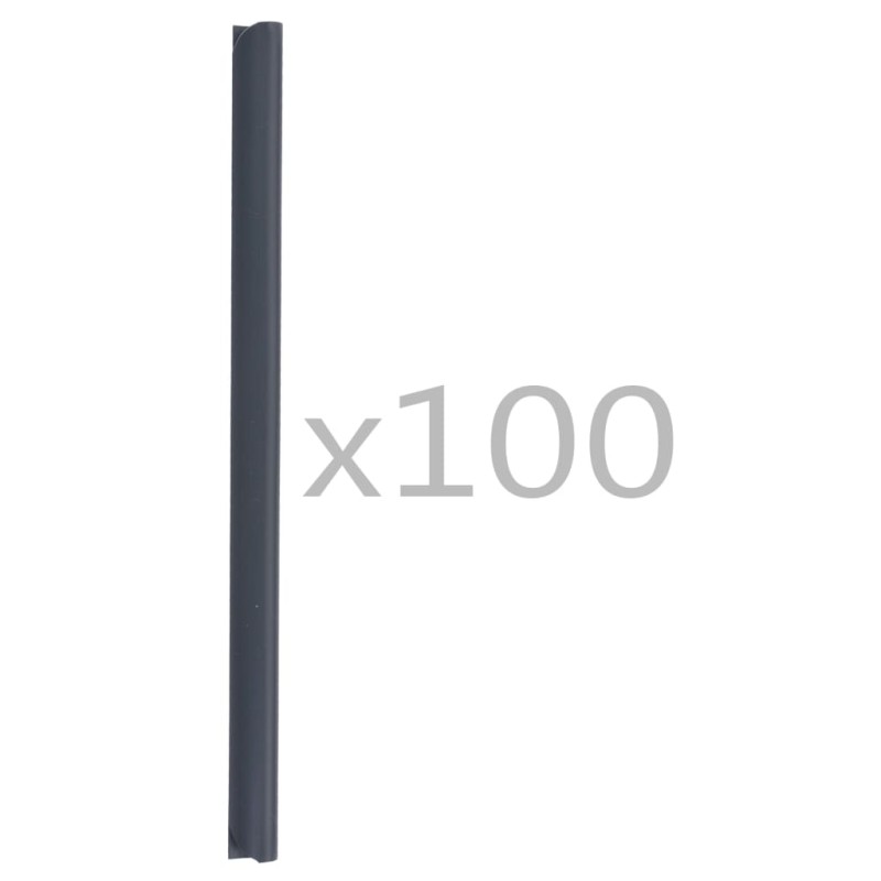 vidaXL Σύνδεσμοι Στερέωσης Ρολού Περίφραξης 100 τεμ. Ανθρακί από PVC