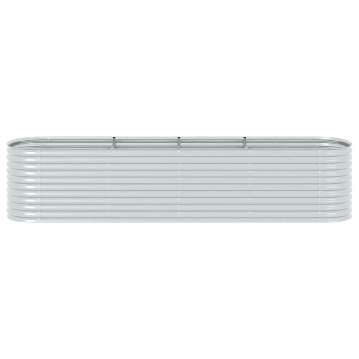 vidaXL Ζαρντινιέρα Υπερυψωμένη Ασημί 400x80x81 εκ. Γαλβανισμ. Χάλυβας