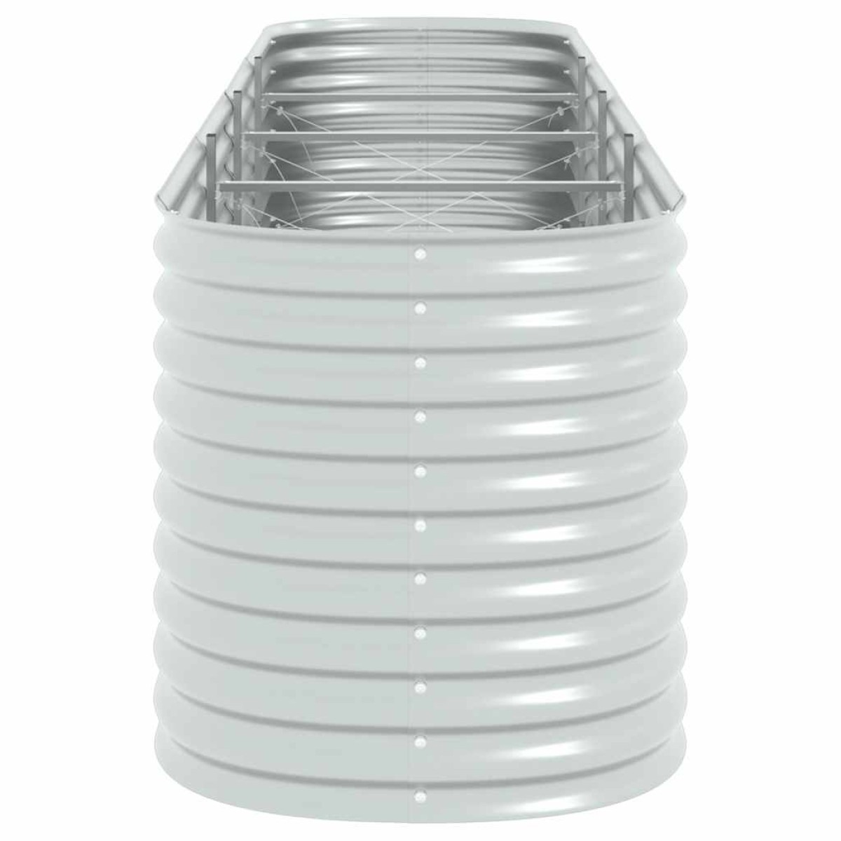 vidaXL Ζαρντινιέρα Υπερυψωμένη Ασημί 400x80x81 εκ. Γαλβανισμ. Χάλυβας
