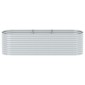 vidaXL Ζαρντινιέρα Υπερυψωμένη Ασημί 320x80x81 εκ. Γαλβανισμ. Χάλυβας