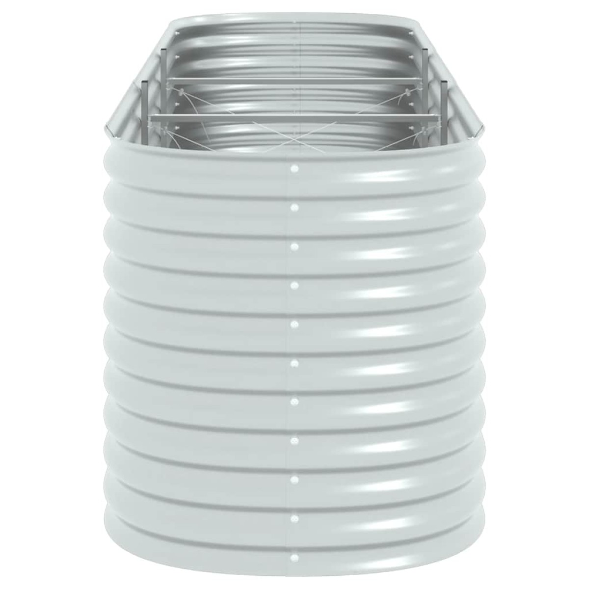 vidaXL Ζαρντινιέρα Υπερυψωμένη Ασημί 320x80x81 εκ. Γαλβανισμ. Χάλυβας