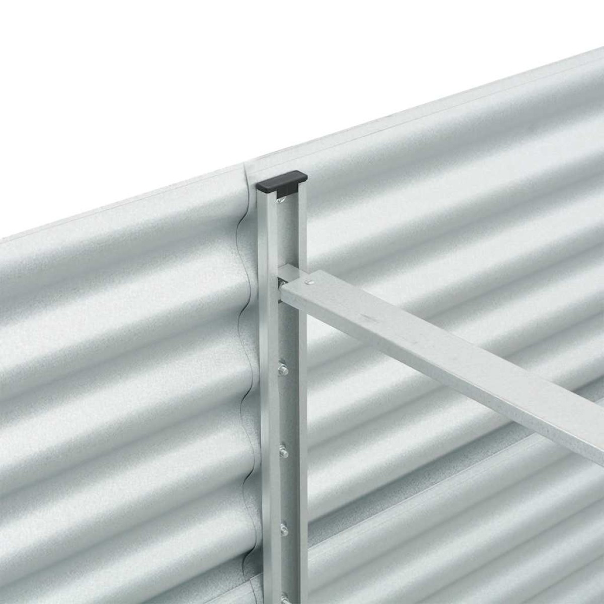 vidaXL Ζαρντινιέρα Υπερυψωμένη Ασημί 320x80x81 εκ. Γαλβανισμ. Χάλυβας