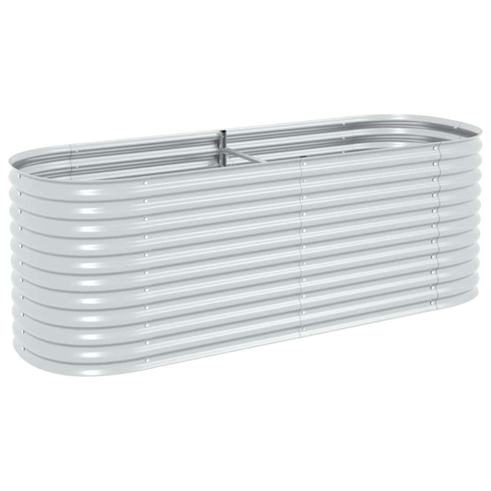 vidaXL Ζαρντινιέρα Υπερυψωμένη Ασημί 240x80x81 εκ. Γαλβανισμ. Χάλυβας
