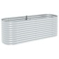 vidaXL Ζαρντινιέρα Υπερυψωμένη Ασημί 240x80x81 εκ. Γαλβανισμ. Χάλυβας