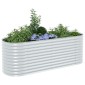 vidaXL Ζαρντινιέρα Υπερυψωμένη Ασημί 240x80x81 εκ. Γαλβανισμ. Χάλυβας