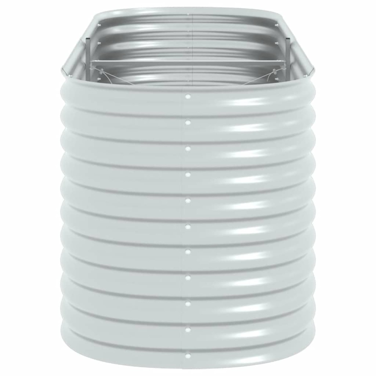 vidaXL Ζαρντινιέρα Υπερυψωμένη Ασημί 240x80x81 εκ. Γαλβανισμ. Χάλυβας