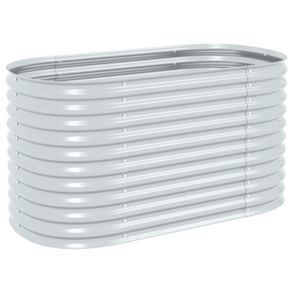 vidaXL Ζαρντινιέρα Υπερυψωμένη Ασημί 160x80x81 εκ. Γαλβανισμ. Χάλυβας