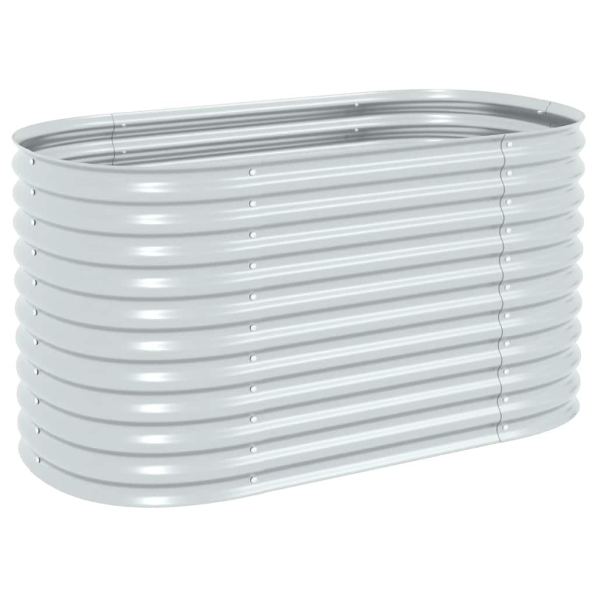 vidaXL Ζαρντινιέρα Υπερυψωμένη Ασημί 160x80x81 εκ. Γαλβανισμ. Χάλυβας