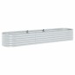 vidaXL Ζαρντινιέρα Υπερυψωμένη Ασημί 320x80x44 εκ. Γαλβανισμ. Χάλυβας