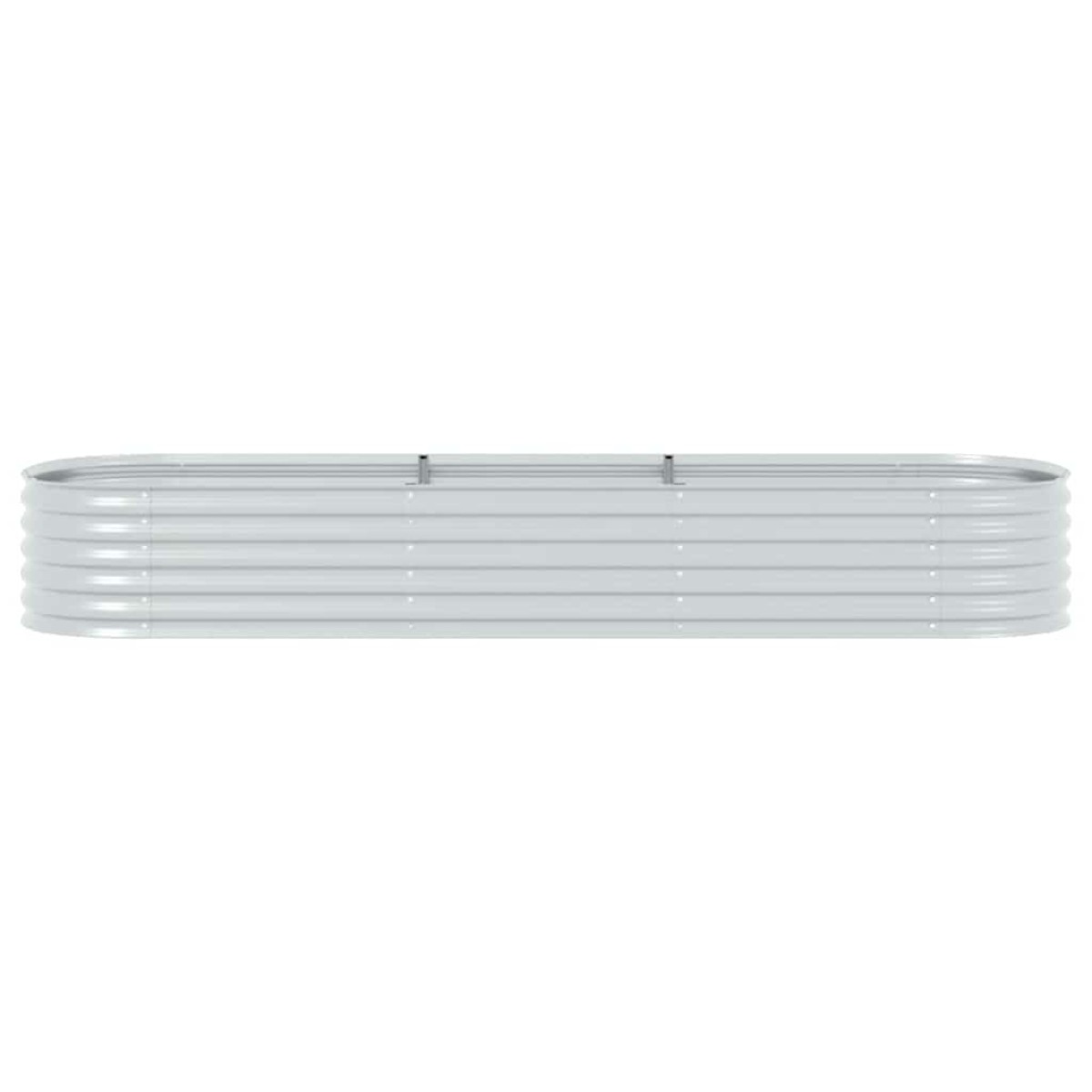 vidaXL Ζαρντινιέρα Υπερυψωμένη Ασημί 320x80x44 εκ. Γαλβανισμ. Χάλυβας