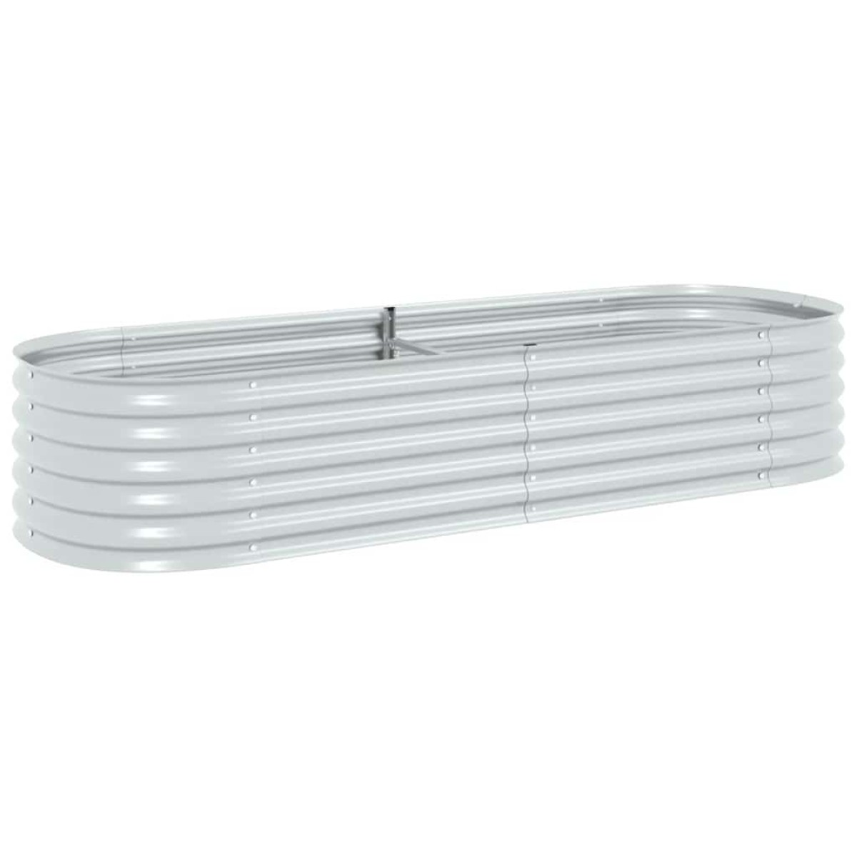 vidaXL Ζαρντινιέρα Υπερυψωμένη Ασημί 240x80x44 εκ. Γαλβανισμ. Χάλυβας
