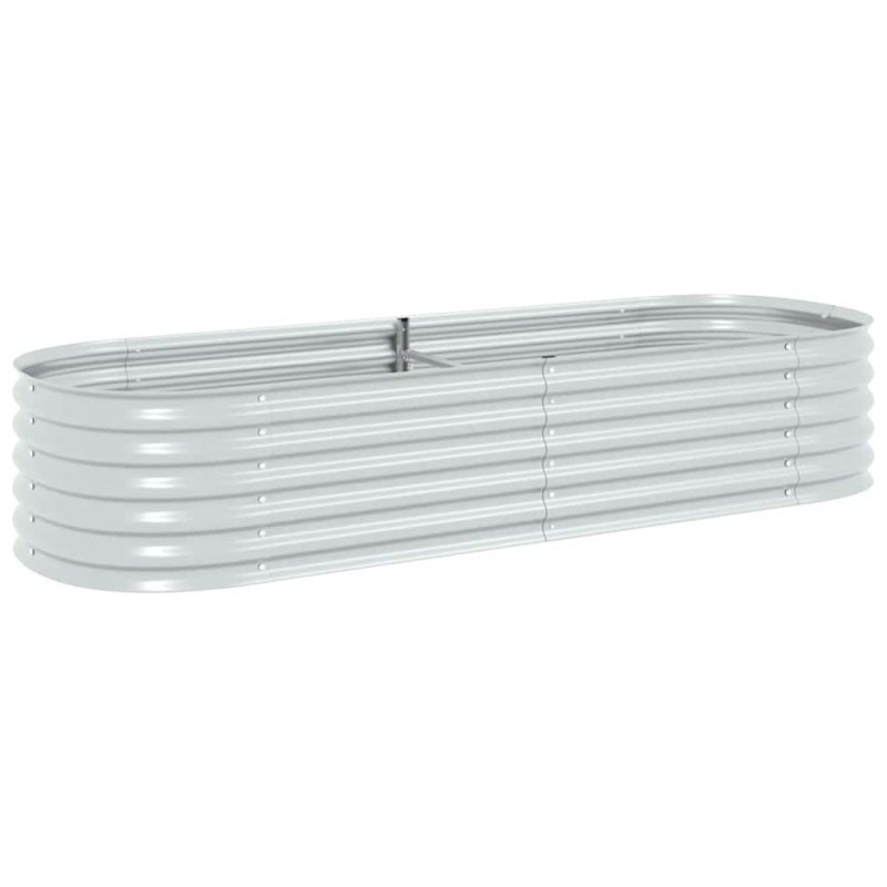 vidaXL Ζαρντινιέρα Υπερυψωμένη Ασημί 240x80x44 εκ. Γαλβανισμ. Χάλυβας