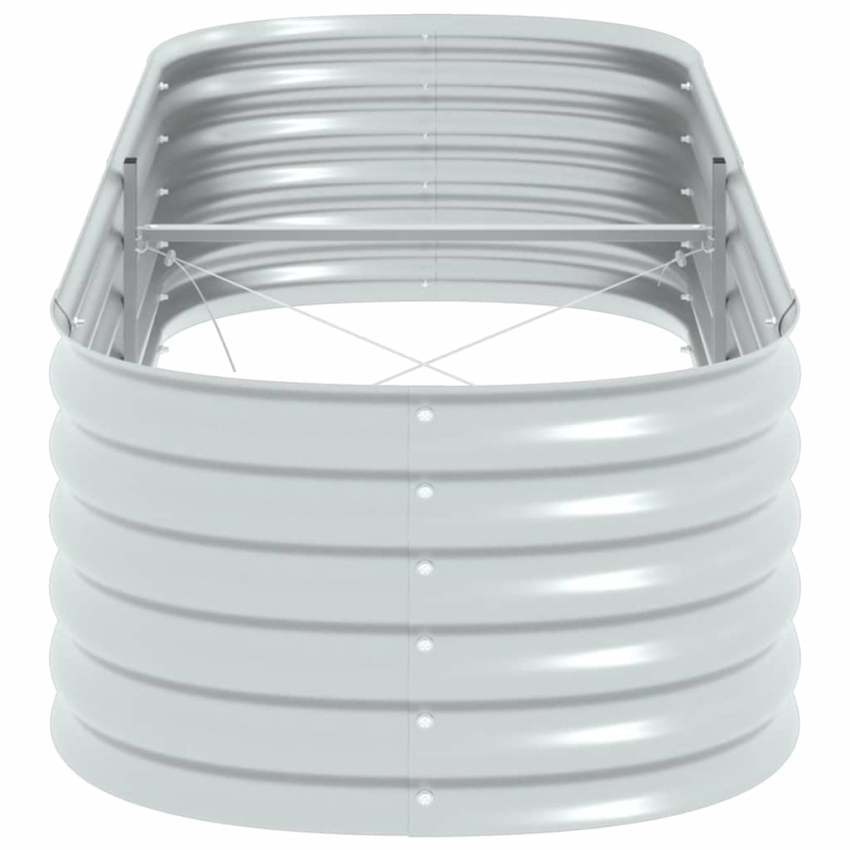 vidaXL Ζαρντινιέρα Υπερυψωμένη Ασημί 240x80x44 εκ. Γαλβανισμ. Χάλυβας