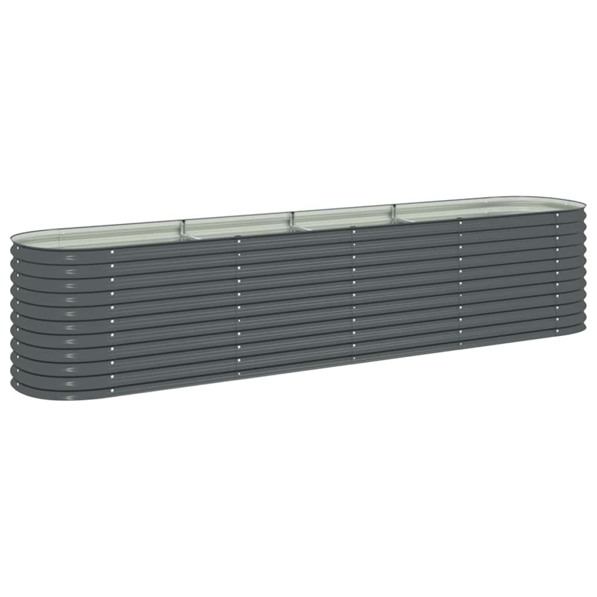 vidaXL Ζαρντινιέρα Υπερυψωμένη Γκρι 400x80x81 εκ. Γαλβανισμ. Χάλυβας