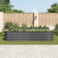 vidaXL Ζαρντινιέρα Υπερυψωμένη Γκρι 400x80x81 εκ. Γαλβανισμ. Χάλυβας