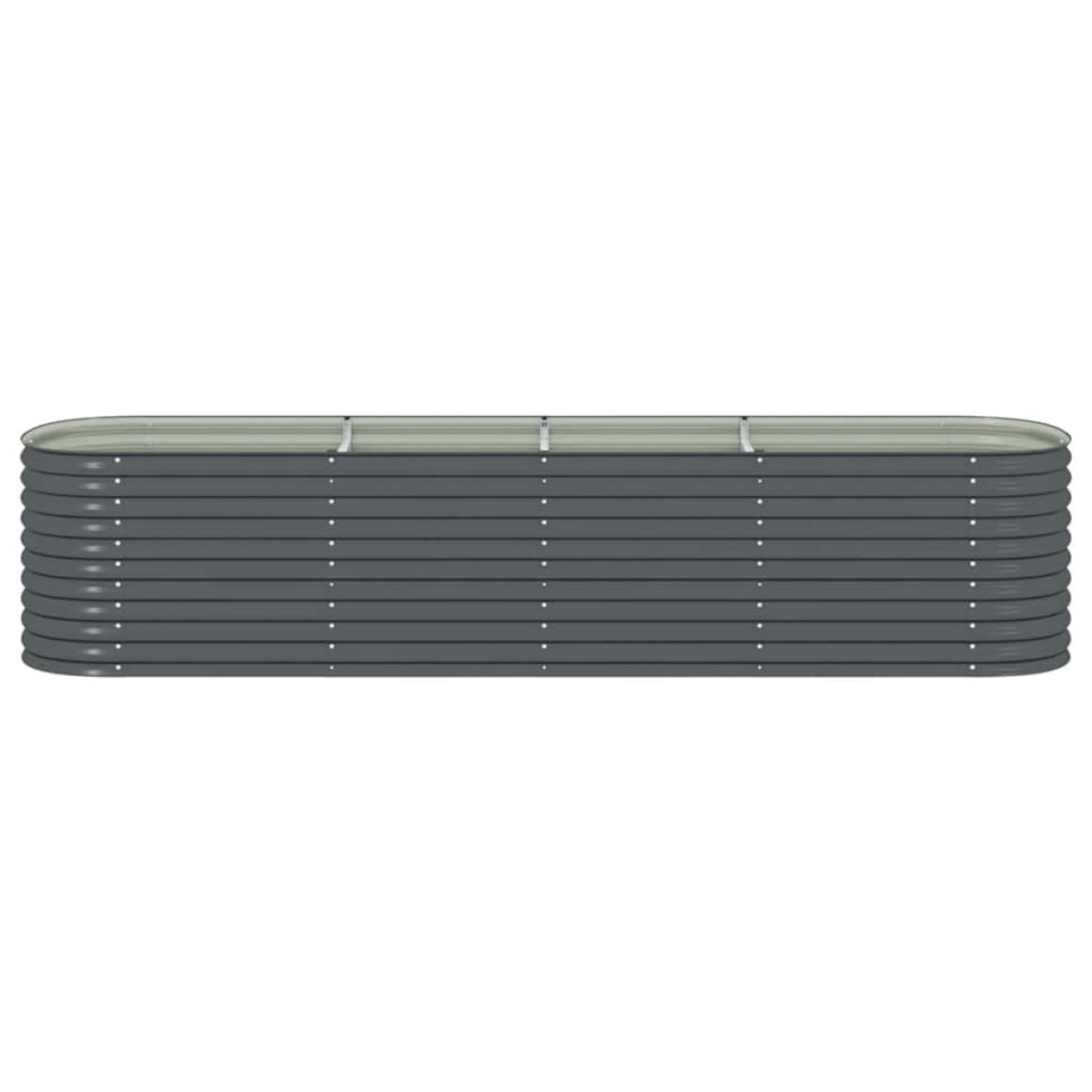 vidaXL Ζαρντινιέρα Υπερυψωμένη Γκρι 400x80x81 εκ. Γαλβανισμ. Χάλυβας