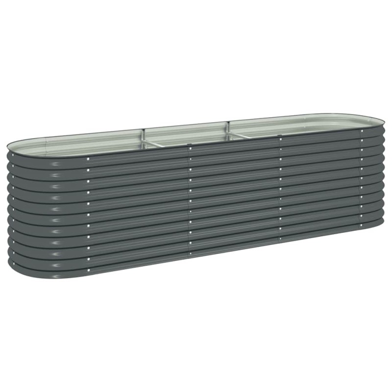 vidaXL Ζαρντινιέρα Υπερυψωμένη Γκρι 320x80x81 εκ. Γαλβανισμ. Χάλυβας
