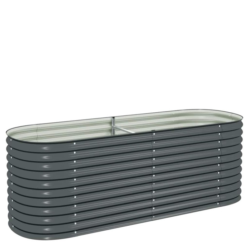 vidaXL Ζαρντινιέρα Υπερυψωμένη Γκρι 240x80x81 εκ. Γαλβανισμ. Χάλυβας
