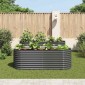 vidaXL Ζαρντινιέρα Υπερυψωμένη Γκρι 240x80x81 εκ. Γαλβανισμ. Χάλυβας