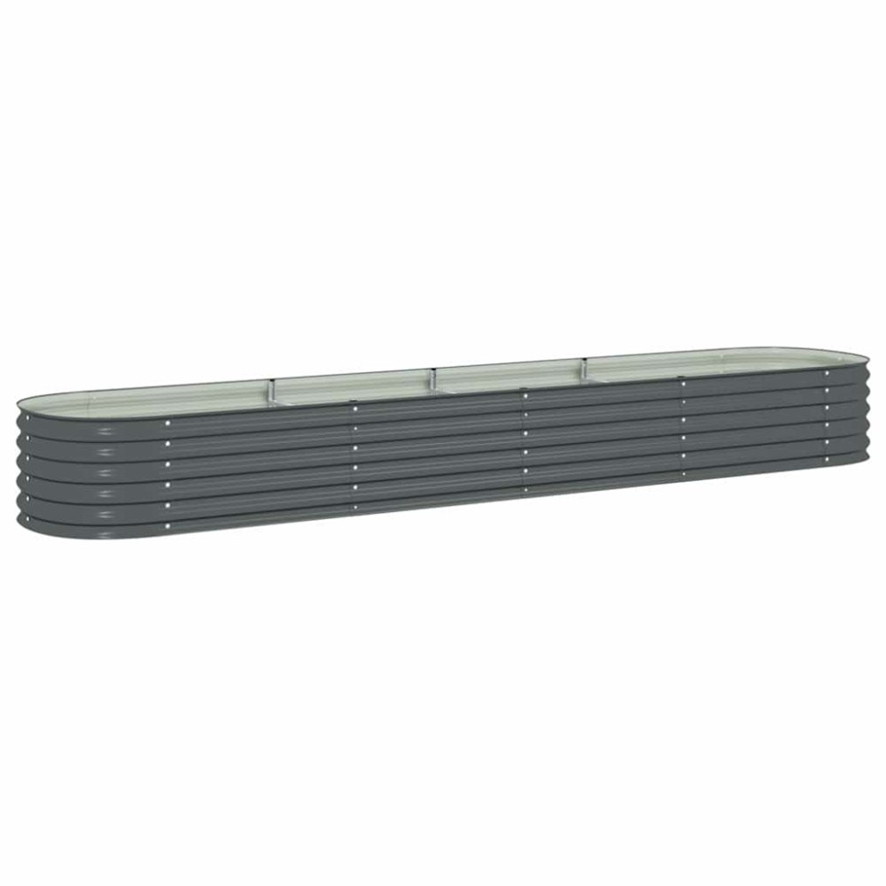 vidaXL Ζαρντινιέρα Υπερυψωμένη Γκρι 400x80x44 εκ. Γαλβανισμ. Χάλυβας