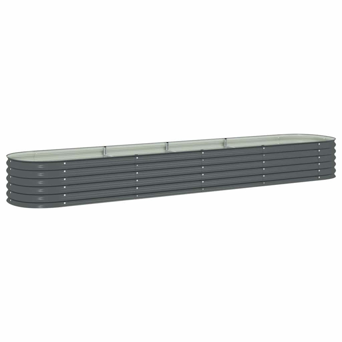 vidaXL Ζαρντινιέρα Υπερυψωμένη Γκρι 400x80x44 εκ. Γαλβανισμ. Χάλυβας