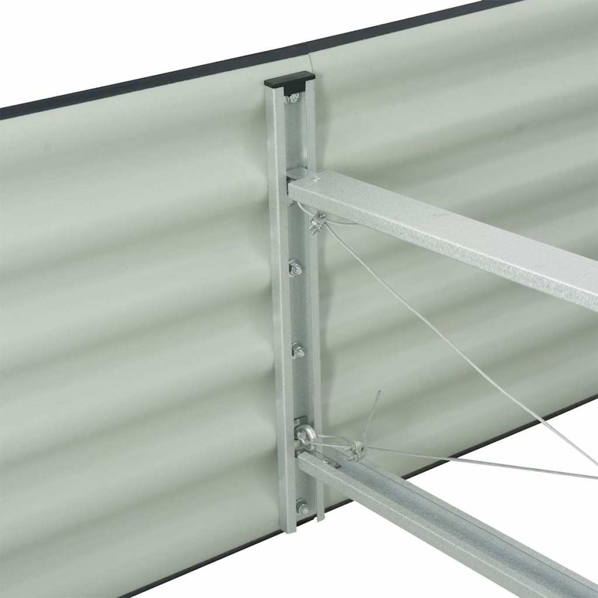 vidaXL Ζαρντινιέρα Υπερυψωμένη Γκρι 400x80x44 εκ. Γαλβανισμ. Χάλυβας