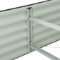 vidaXL Ζαρντινιέρα Υπερυψωμένη Γκρι 400x80x44 εκ. Γαλβανισμ. Χάλυβας