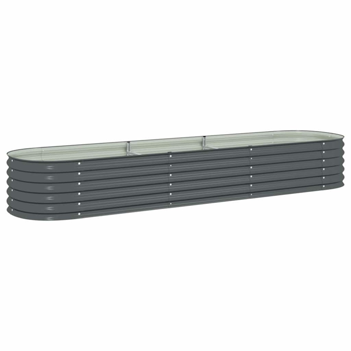 vidaXL Ζαρντινιέρα Υπερυψωμένη Γκρι 320x80x44 εκ. Γαλβανισμ. Χάλυβας