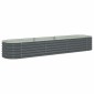 vidaXL Ζαρντινιέρα Υπερυψωμένη Γκρι 320x80x44 εκ. Γαλβανισμ. Χάλυβας