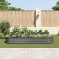 vidaXL Ζαρντινιέρα Υπερυψωμένη Γκρι 320x80x44 εκ. Γαλβανισμ. Χάλυβας