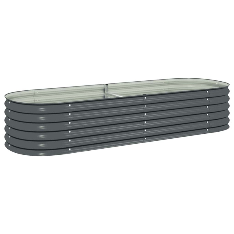 vidaXL Ζαρντινιέρα Υπερυψωμένη Γκρι 240x80x44 εκ. Γαλβανισμ. Χάλυβας