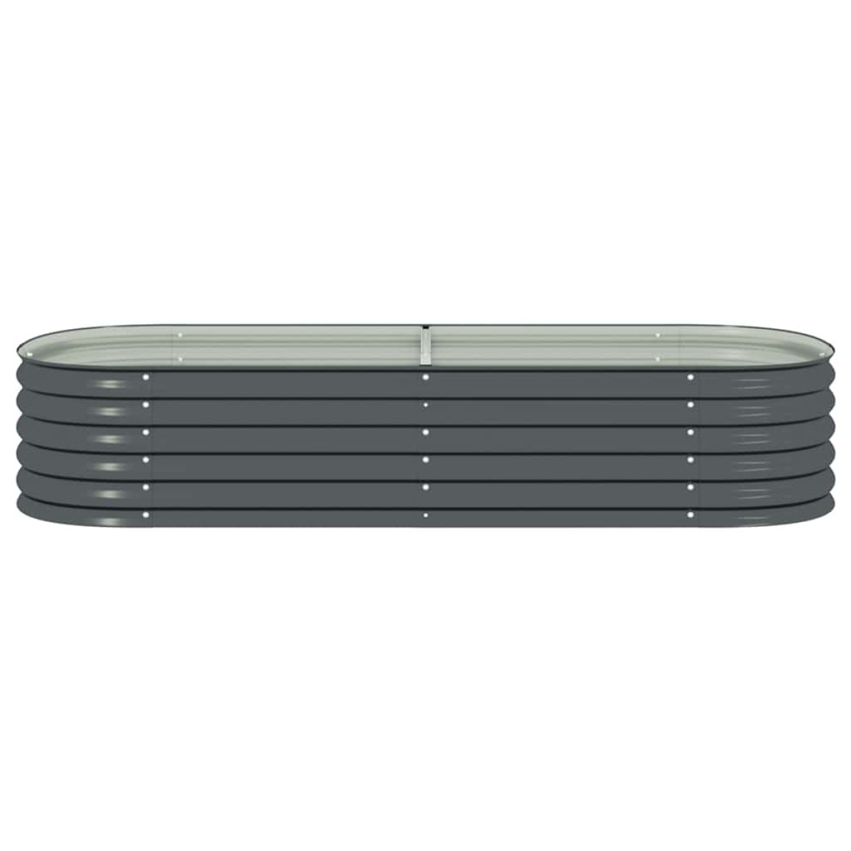 vidaXL Ζαρντινιέρα Υπερυψωμένη Γκρι 240x80x44 εκ. Γαλβανισμ. Χάλυβας