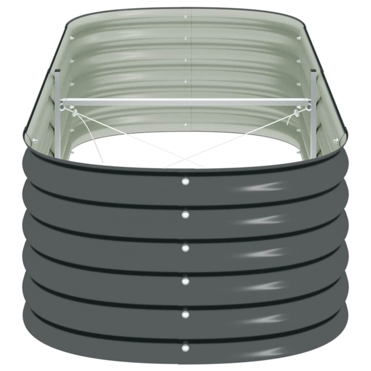vidaXL Ζαρντινιέρα Υπερυψωμένη Γκρι 240x80x44 εκ. Γαλβανισμ. Χάλυβας