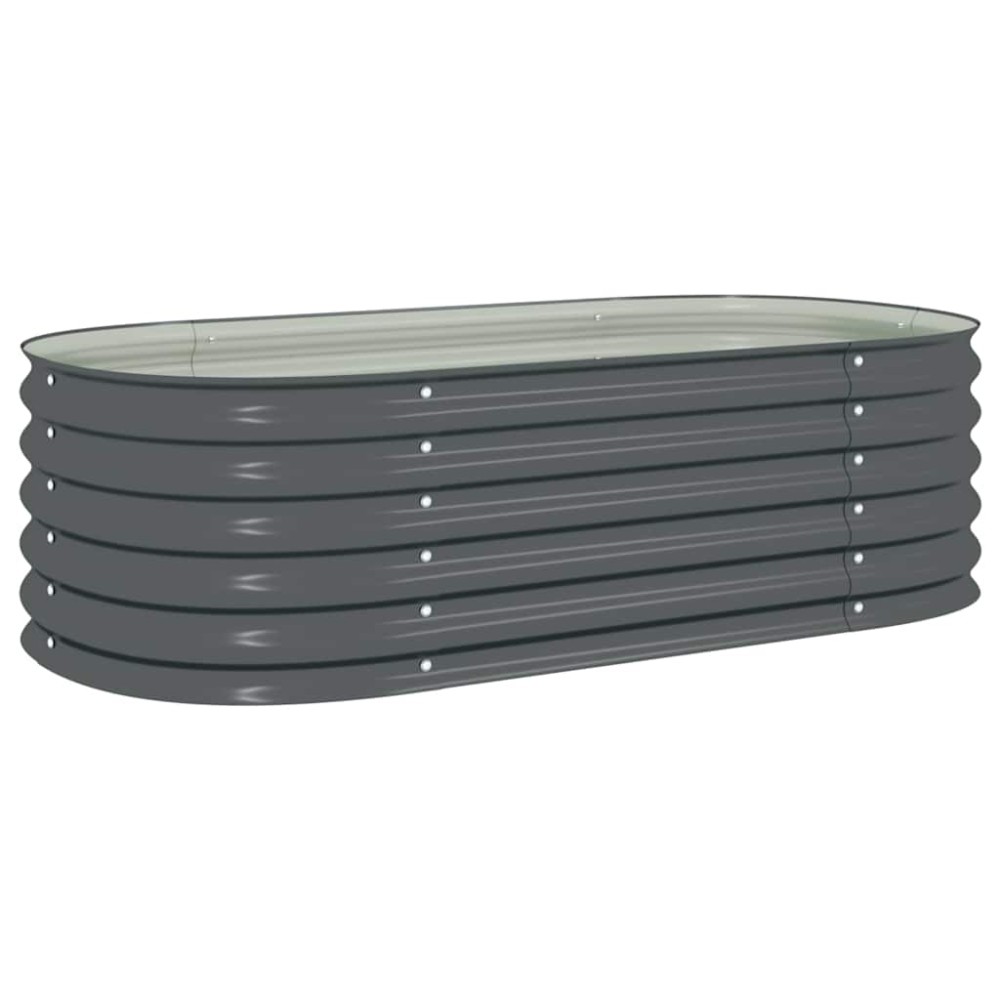 vidaXL Ζαρντινιέρα Υπερυψωμένη Γκρι 160x80x44 εκ. Γαλβανισμ. Χάλυβας